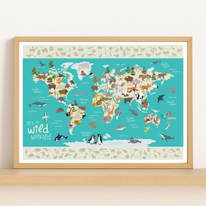 Printable Animal World Map for Kids – Fun Educational Wall Art + Free Coloring Page
