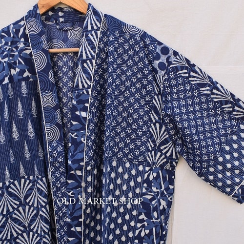 Green 100% Cotton Indian Beach Kimono Robe kimono Robecotton - Etsy