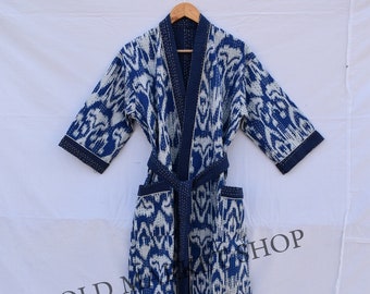 Kantha long short Cotton Robes Jacket kimono Sleepwear robes Nightdress Bath Robe kimono Indian Hippie Womens coverup Dress Robe Night Gown
