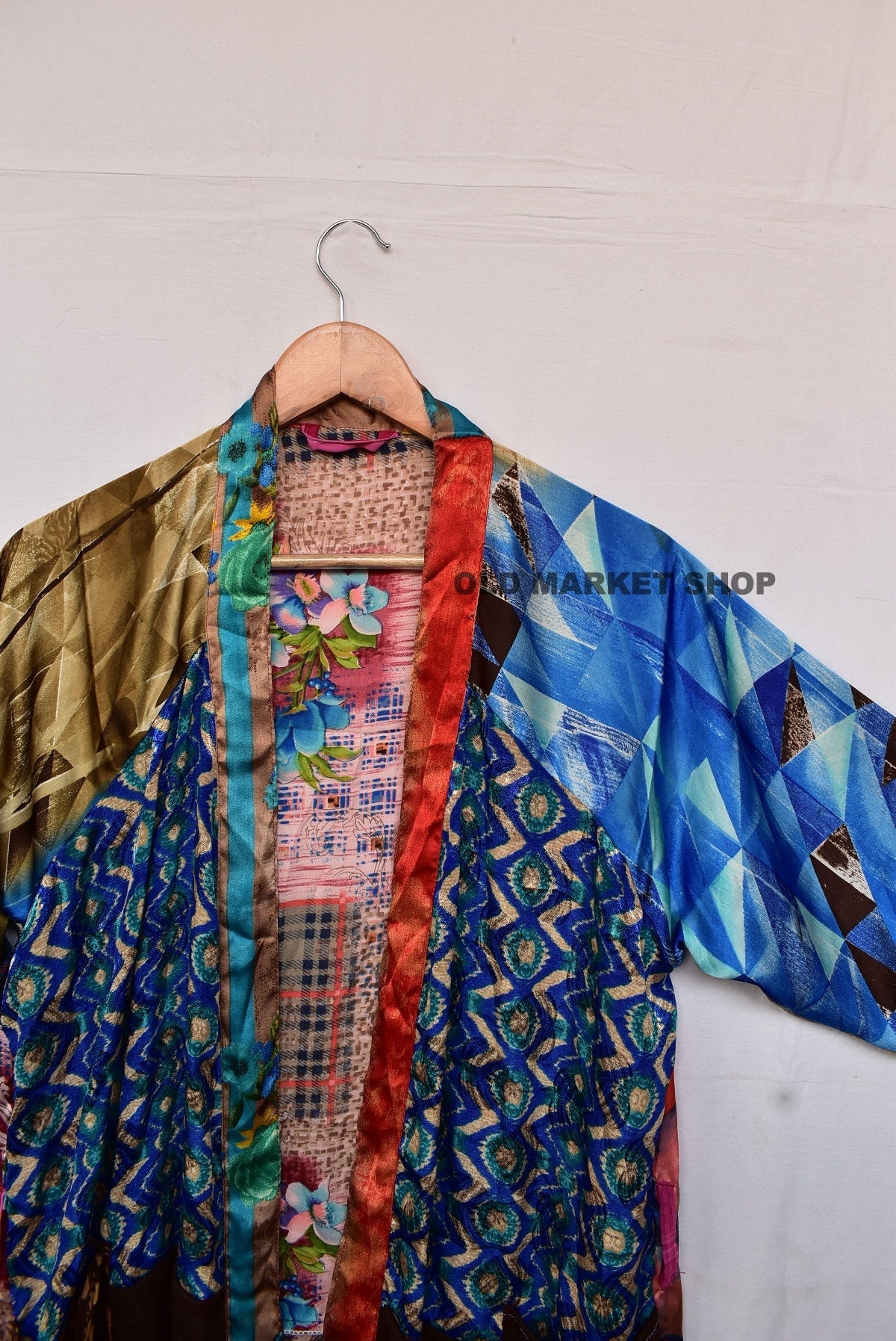 Patchwork Bridal Kimono Dress Sari Fabric Kimono Oriental - Etsy