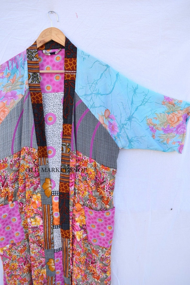Upcycled Sari Kimono. Sari Kimono. Kaftan Top. Kimono Jacket. | Etsy