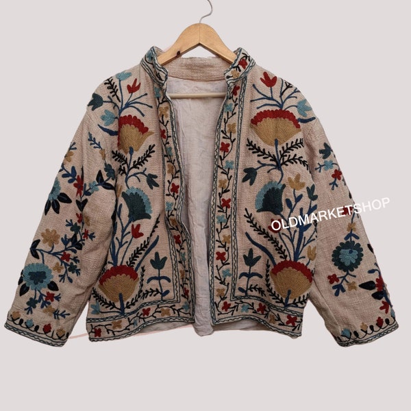 Suzani embroidery women men Kantha Floral Jackets Kantha Vintage handmade Jackets Coat Designer kimono jackets for girls boho bomber gifts