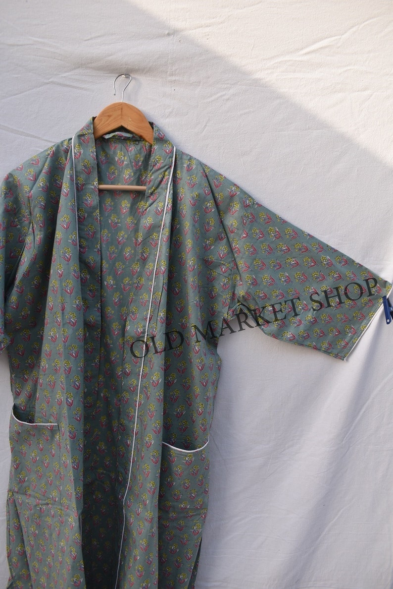 Royal stylish Cotton Bird Sleepwear robes Nightdress Kimono Bathkimono Indian Long short kimono Hippie Womens Night Gown coverup Delivery