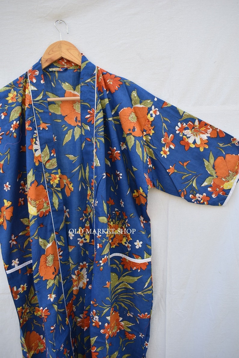 100 Cotton Indian White Beach Kimono Robe kimono Robecotton Etsy