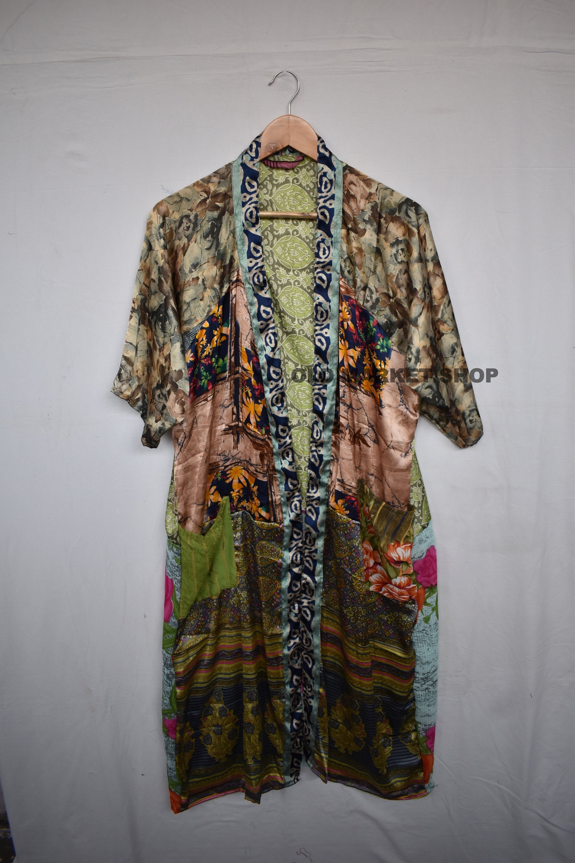 Recycle Silk Sari Wrap Kimono