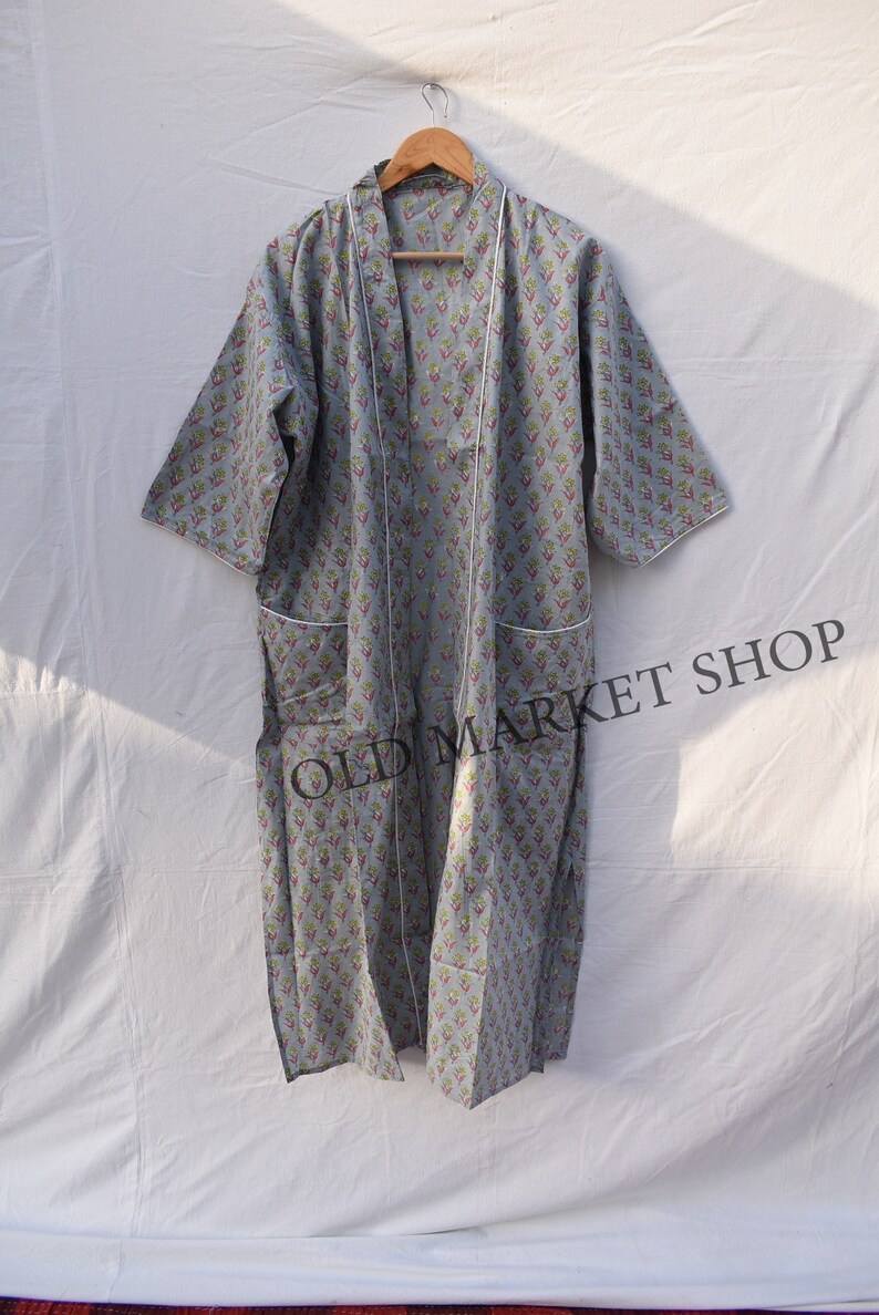 Royal stylish Cotton Bird Sleepwear robes Nightdress Kimono Bathkimono Indian Long short kimono Hippie Womens Night Gown coverup Delivery