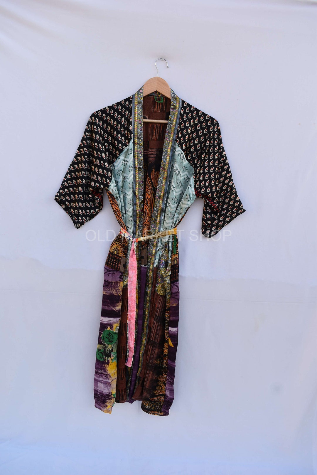 Bridal Kimono Dress Sari Fabric Kimono Jacket Oriental Robe - Etsy