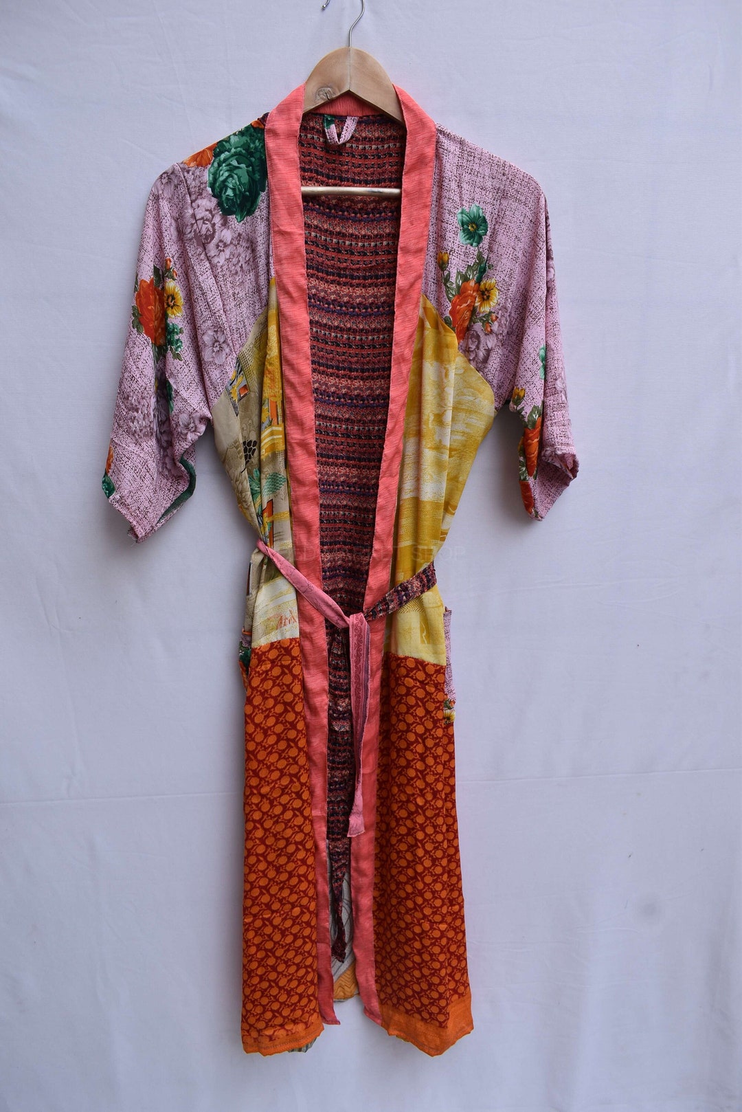 Upcycled Sari Kimono. Sari Kimono. Kaftan Top. Kimono Jacket. - Etsy