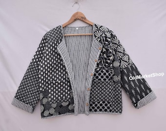 Cotton quilted reversible fashion jacket coat Floral kantha women girls jacket winter summer bohemian long short coat boho bridesmaid gift