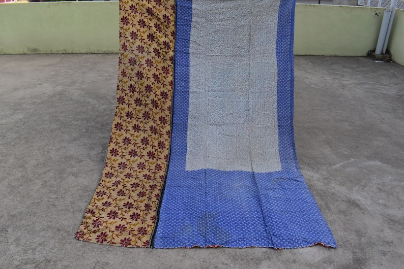 Handmade Cotton Vintage Kantha Quilt,bohemian Kantha Quilt