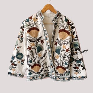 Suzani embroidery women men Kantha Floral Jackets Kantha Vintage handmade Jackets Coat Designer kimono jackets for girls boho bomber gifts