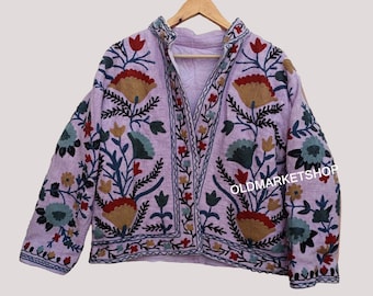 Suzani Stickerei Frauen Männer Kantha Floral Jacken Kantha Vintage handgemachte Jacken Mantel Designer Kimono Jacken für Mädchen Boho Bomber Geschenke