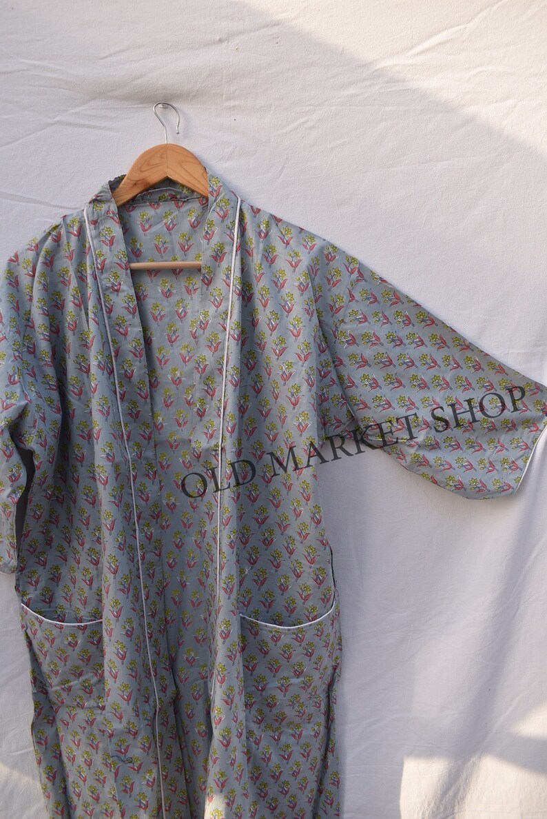 Royal stylish Cotton Bird Sleepwear robes Nightdress Kimono Bathkimono Indian Long short kimono Hippie Womens Night Gown coverup Delivery