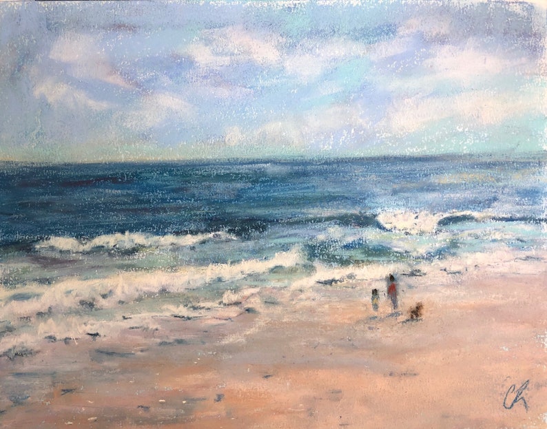 summer Pastel on Paper Marsh Original Fine Art