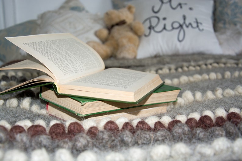 Queen Size Bedspread, Coverlet Wool Blanket, Woven Blanket, Bed Spread