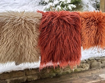 Ręcznie robiony wełniany dywan - dywan shaggy "Gunya", niestandardowy kolor i rozmiar