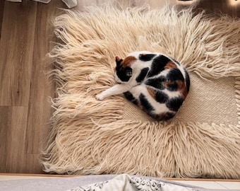 Ręcznie tkany wełniany dywan: puszysty, miękki, nowoczesny dywan