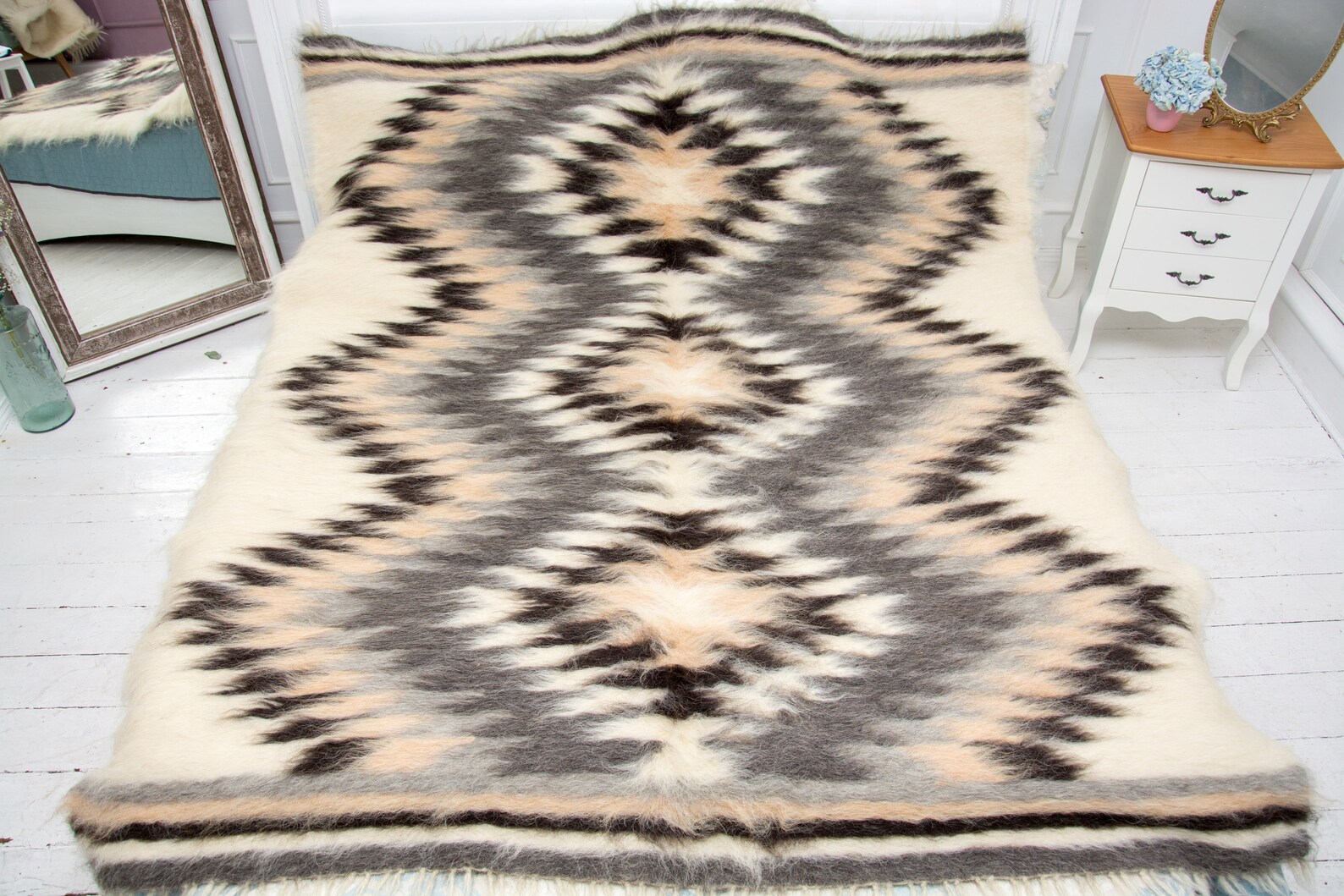 Wool Throw Wool Blanket Queen Size Bedspread California Etsy