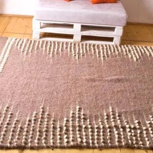 Wool Rug Bedroom Rug Woven Rug Organic Wool Area Rug Hand Woven Wool Area Rug Wool Rugs Home Living Wool Carpet Living Room Rug Gift For Mom