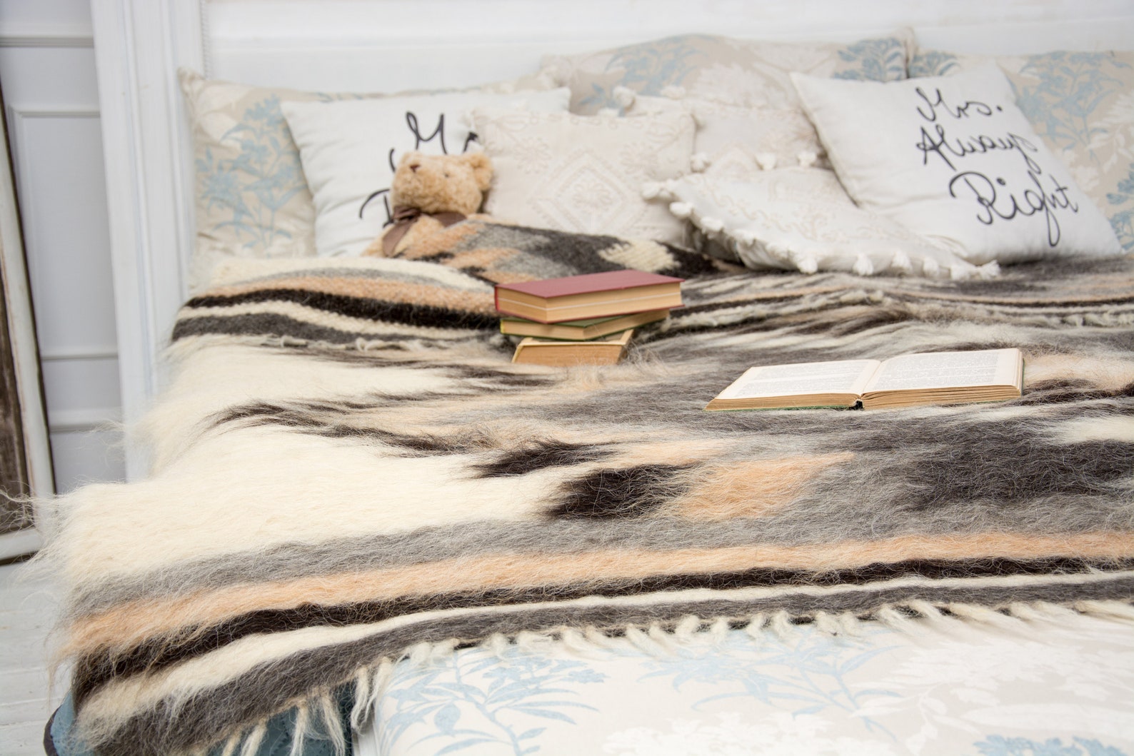 Wool Throw Wool Blanket Queen Size Bedspread California Etsy