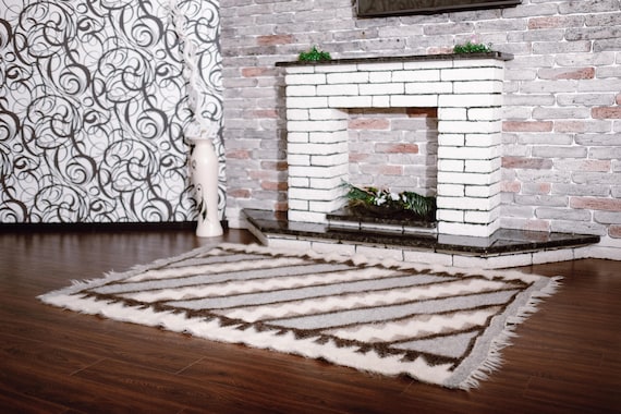 Wool Rug Floor Rugs Modern Design Rugs Living Room Rug Wool Etsy