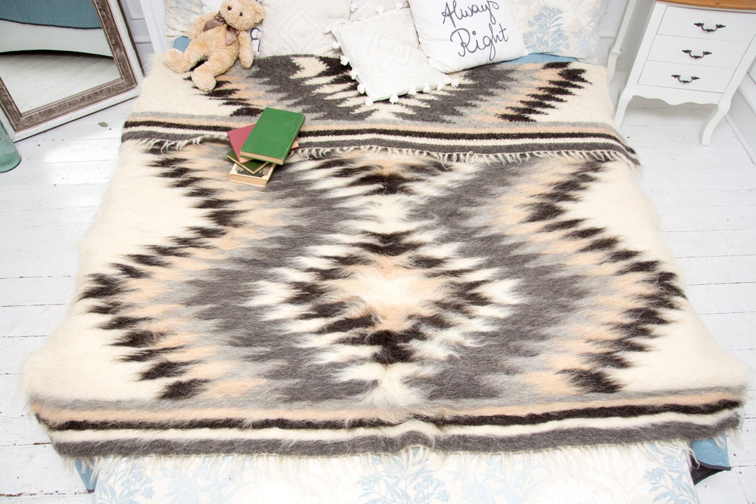 Wool Throw Wool Blanket Queen Size Bedspread California Etsy