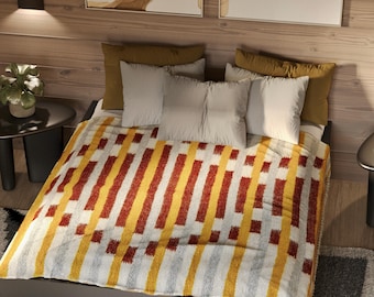 Kocyk wełniany - ręcznie robiony narzuta, 100% naturalna wełna owcza