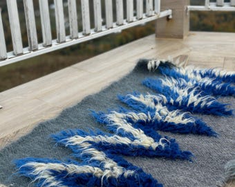 Dywan wełniany tkany ręcznie | Tradycyjne techniki tkackie Karpat | Dostępne w niestandardowym rozmiarze i kolorze