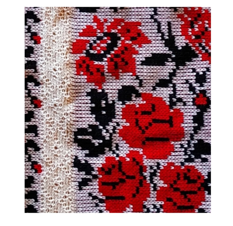 Dresses for women Linen Dress Mom Gift Knitted Dress White embroidered Dress Red roses embroidery Folk Rustic Reenactment clothing