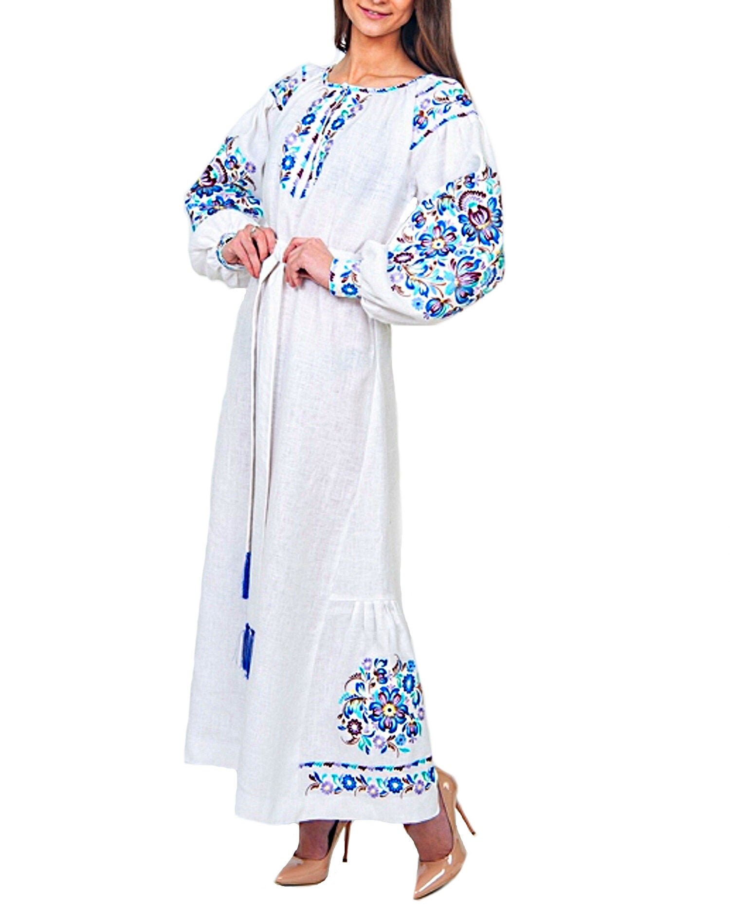 embroidered white dress