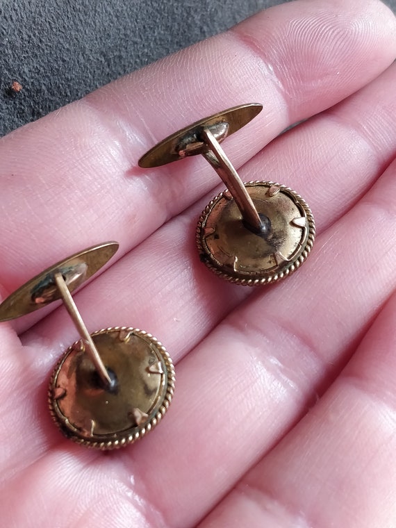 Edwardian cuff links with children, Photo cuff li… - image 3