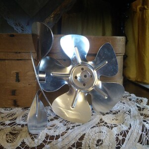 Vintage Aluminium Propeller, steampunk craft supply for top hats or time machines, airship and backpacks, flying equipment image 2