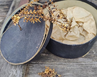 Elegant german myrtle crown, vintage golden wedding Tiara, silver myrtle wreath, vintage wedding