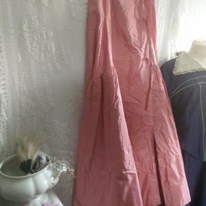 Amazing long pink and black wrap arround skirt, crisp silk?, tailor quality long skirt, shabby chic, showgirl, boudoir style, mannequin