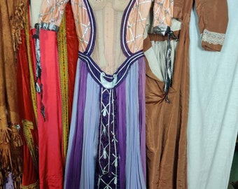 Old theater dress, boudoir decor, french brokante, purple, distressed , tiny size, xs or xxs.