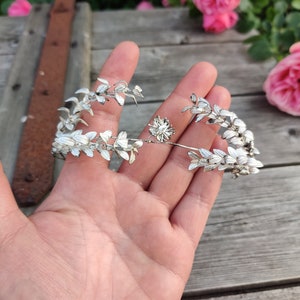 Elegante Myrte Krone, vintage Diadem für die Silberhochzeit, Myrte Diadem, Vintage Tiara