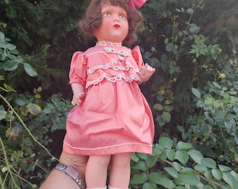 Muñeca compuesta antigua, waltershausen?, bien conservada, 1920-30