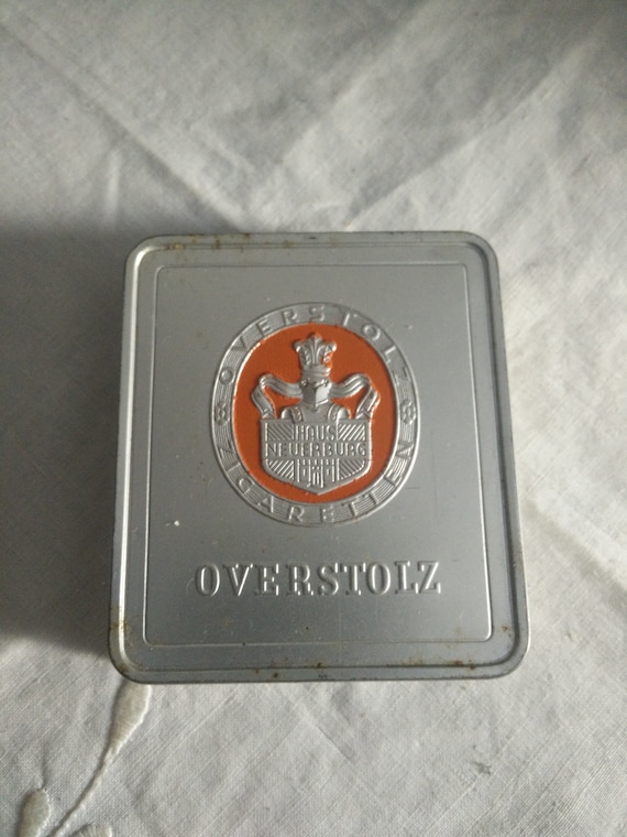 Overstolz Tobacco Tin, Tropenpackung, Ohne Banderole, 1940, Cigarette Tin,  Zigarettendose, Vintage Tin 