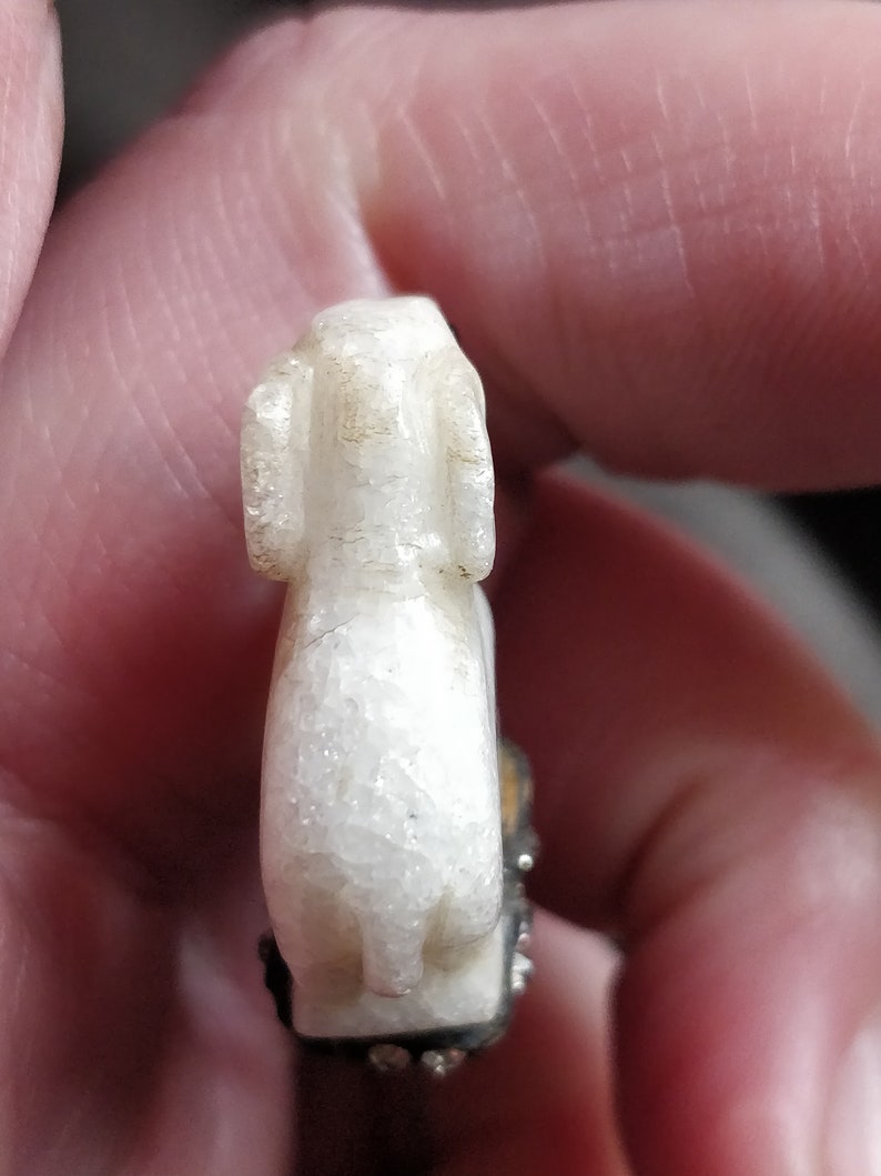 Antique elephant hat Pin from france victorian edwardian Stone elephant figurine
