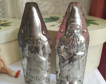 Collectible german chocolate mold, Santa Claus, Christmas, old patisserie metal mould, shabby chic, brocante decor, #4178 , Kitchen decor