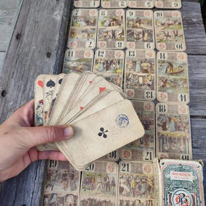 Viktorianisches Tarot, ,EP Grimaud Paris, 2 fehlende Karten,guter gebrauchter Zustand