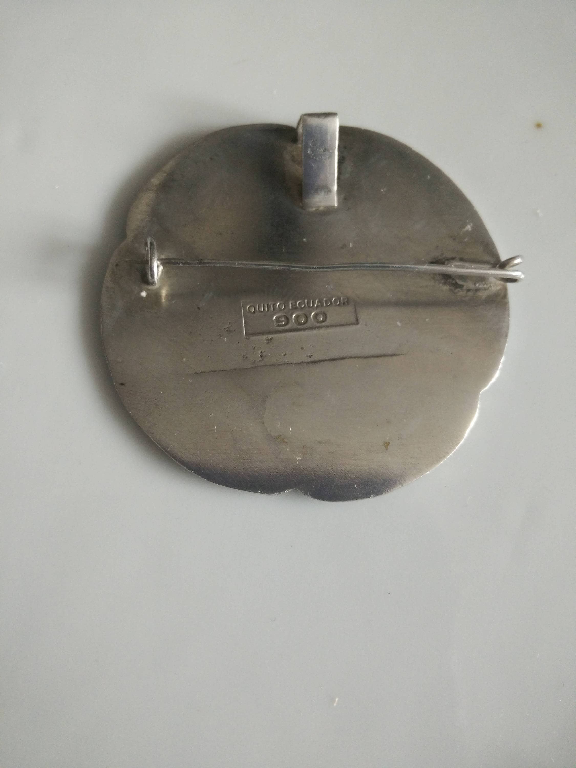 RARE ECUADOR 900 silverネックレスBROACH 1960s Ecuador 900 Silver Brooch Pin Pendant - Etsy