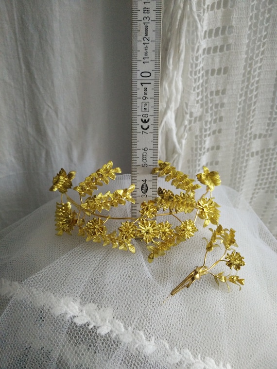 Elegant golden myrtle Tiara, german wedding crown… - image 6