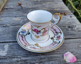 vintage mocha cup, espresso cup, pm martinroda, old GDR , with tiny flowers