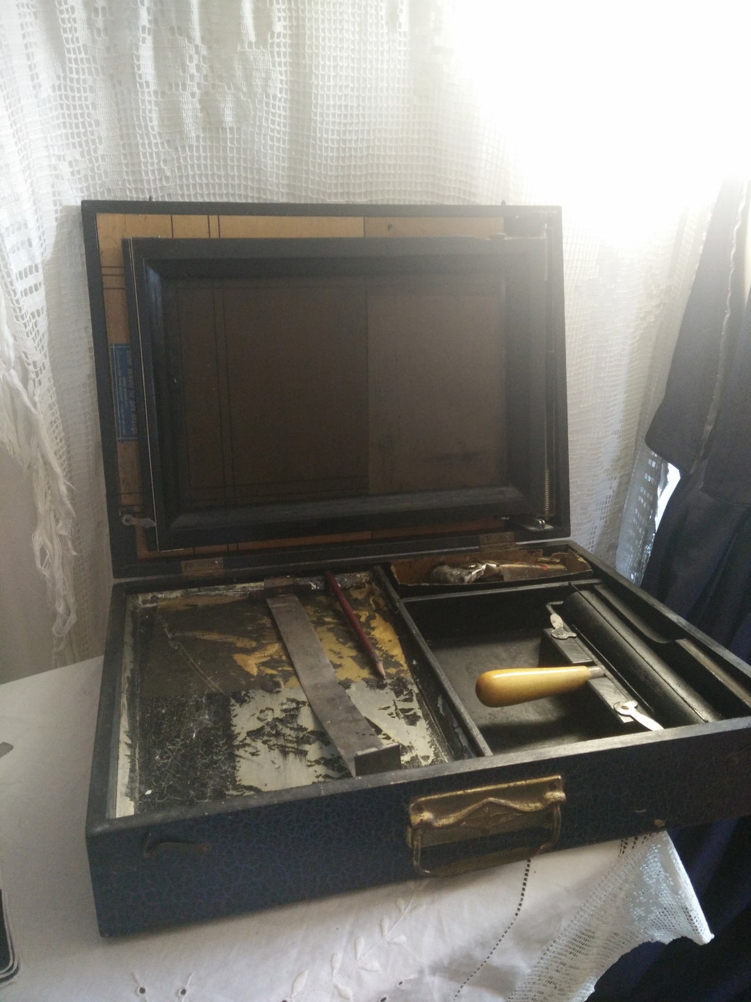 Travel Screen Printing Set, Painters Wood Box, Ca 193050, Greif Junior