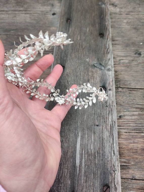 German silver myrtle crown, myrtle Tiara, wedding… - image 6