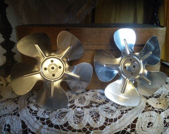 Vintage Aluminium Propeller, steampunk craft supply for top hats or time machines, airship and backpacks, flying equipment
