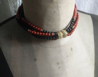High quality fashion chocker, vintage, glass beads with sparkling accents, so nice, Art deco revival