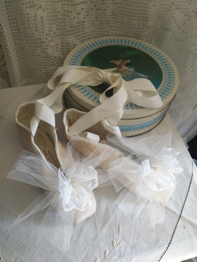 Vintage Pointe Shoes Balerina Shoes Balett Shoes Shabby Etsy