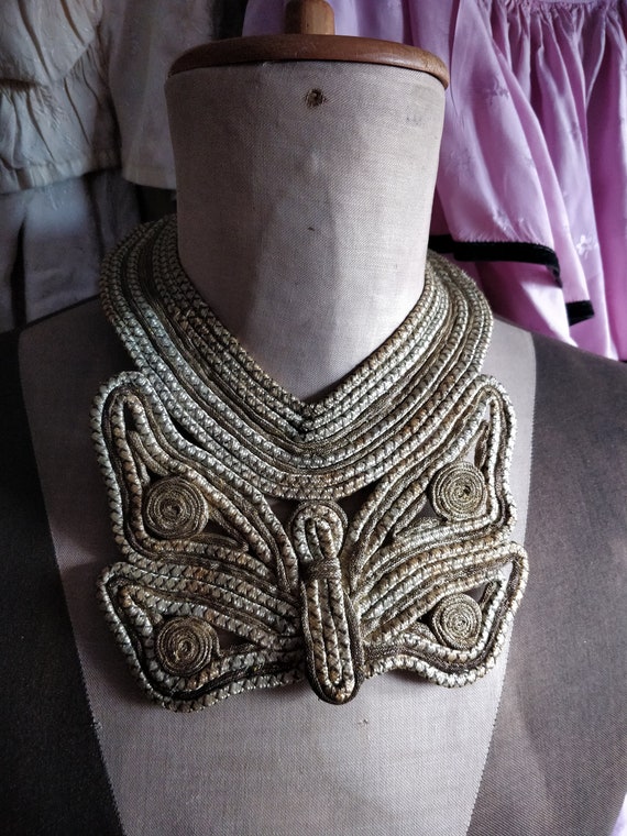20s butterfly collar , Metal lace Collier,20s, 30s
